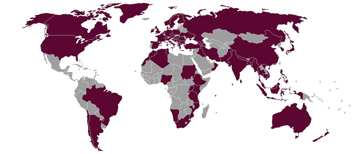 qatar airlines მიმართულებით რუკა