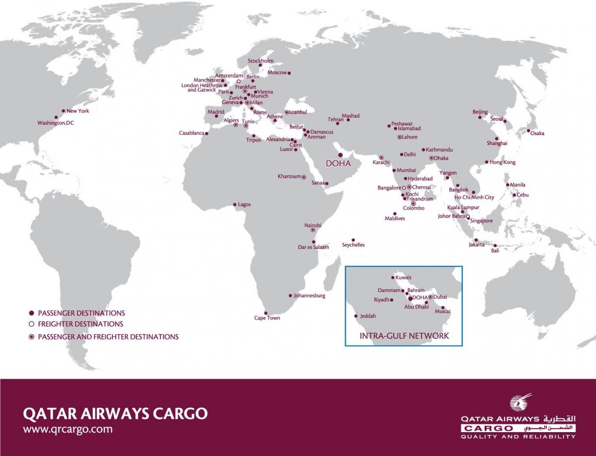 qatar airways ქსელის რუკა